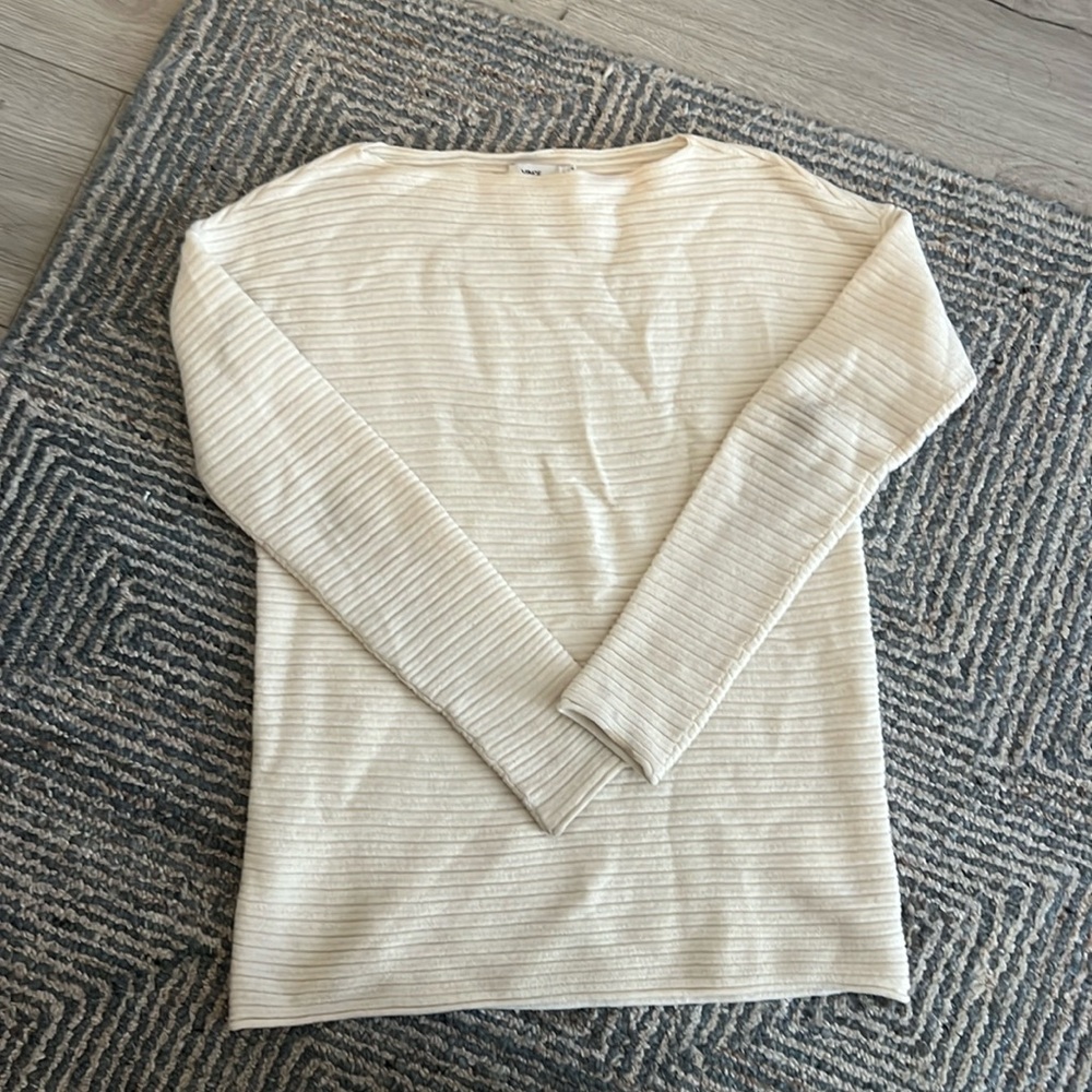 Vince White Cashmere Sweater